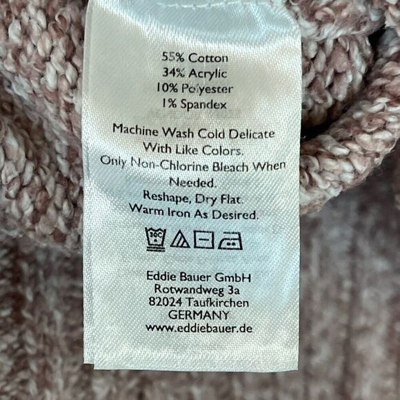 Eddie Bauer Sweater Womens Medium Heather Rose Pink Turtle Neck Long Sleeve EUC - Picture 5 of 14